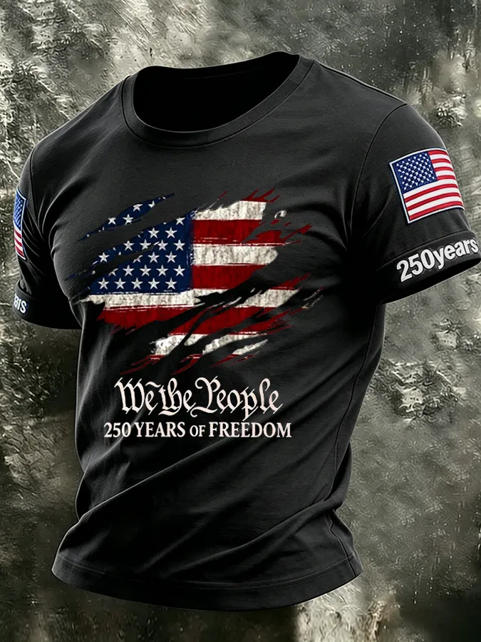 Men'S America Flag Printed Casual T-Shirt