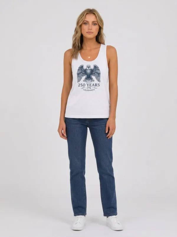 Women's 250th Anniversary Eagle 1776 Celebrate Printed Tank Top