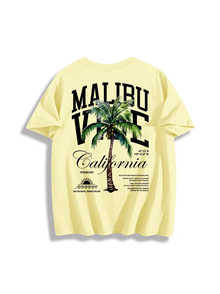Malibu Inspired Tropical Graphic T-Shirt