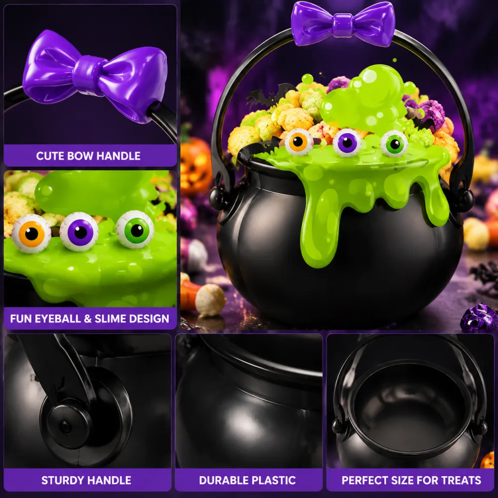 3pcs Halloween Gift Bag Decoration Transparent PE Candy Bag