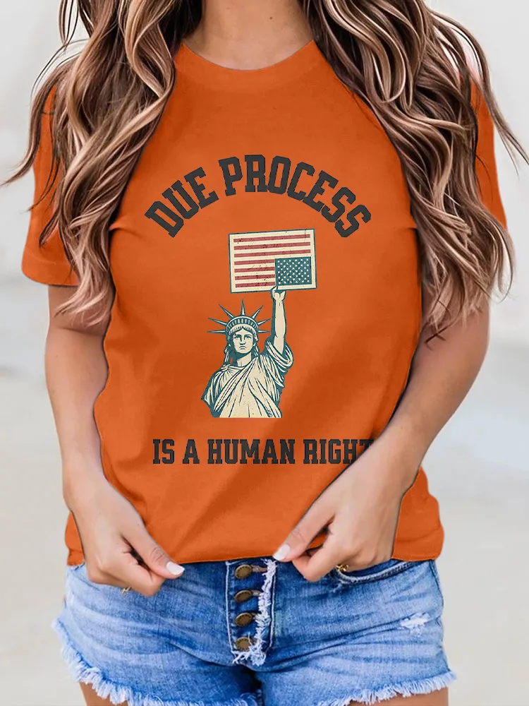 Woman'S Due Process Is A Human Right Crew Neck Short Sleeve T-Shirt