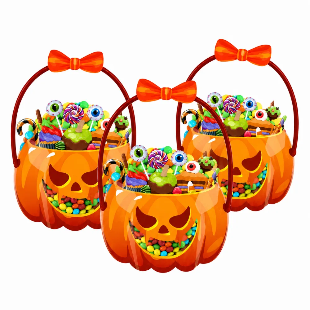 3pcs Halloween Gift Bag Decoration Transparent PE Candy Bag