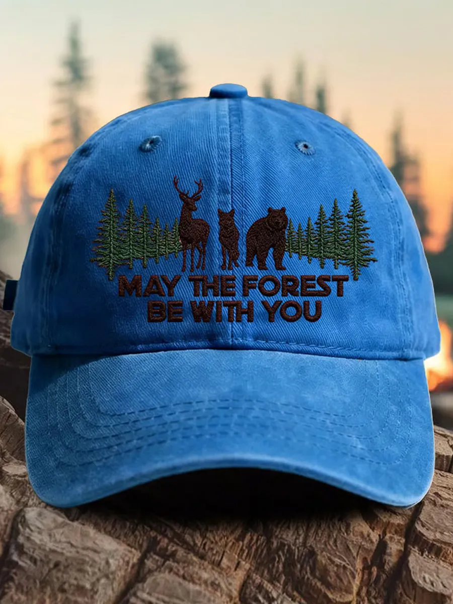 Retro May The Forest Be With You Print Baseball Cap