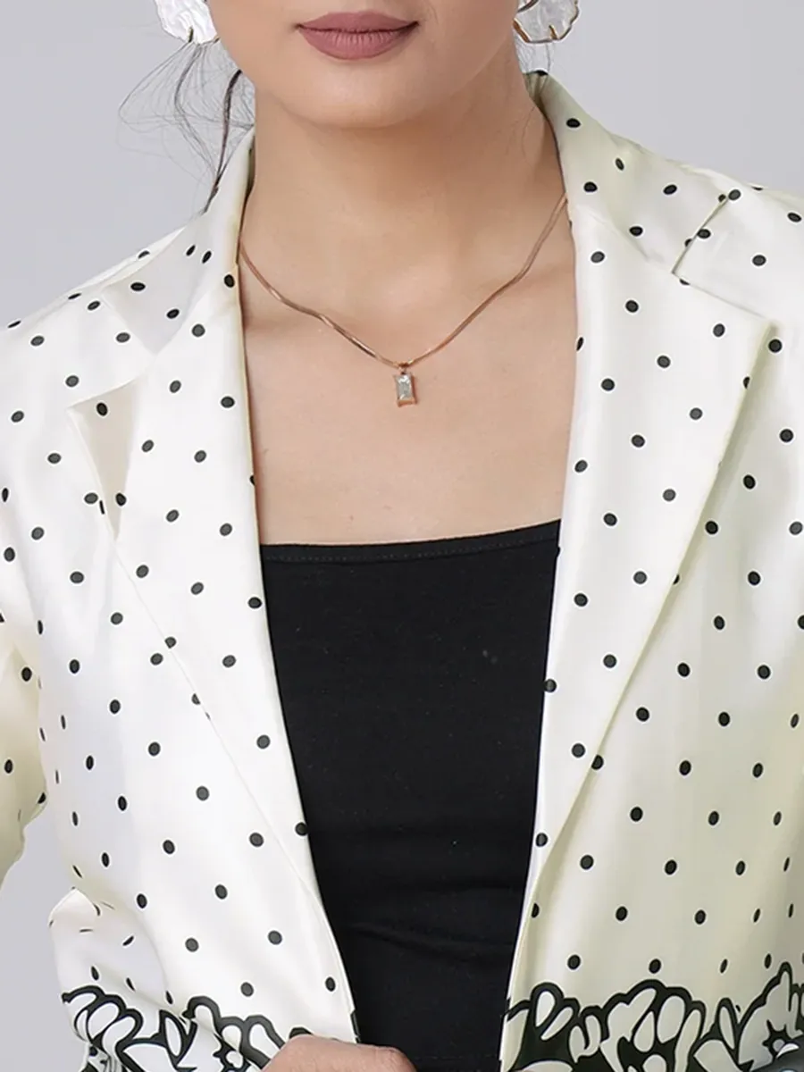 Classic And Fashionable Black And White Polka Dot Women's Jacket