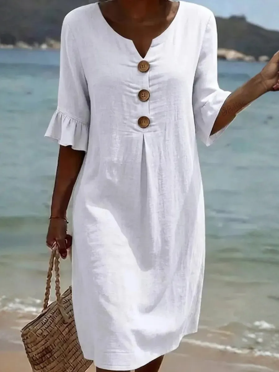 Women's Casual Cotton Linen Dress