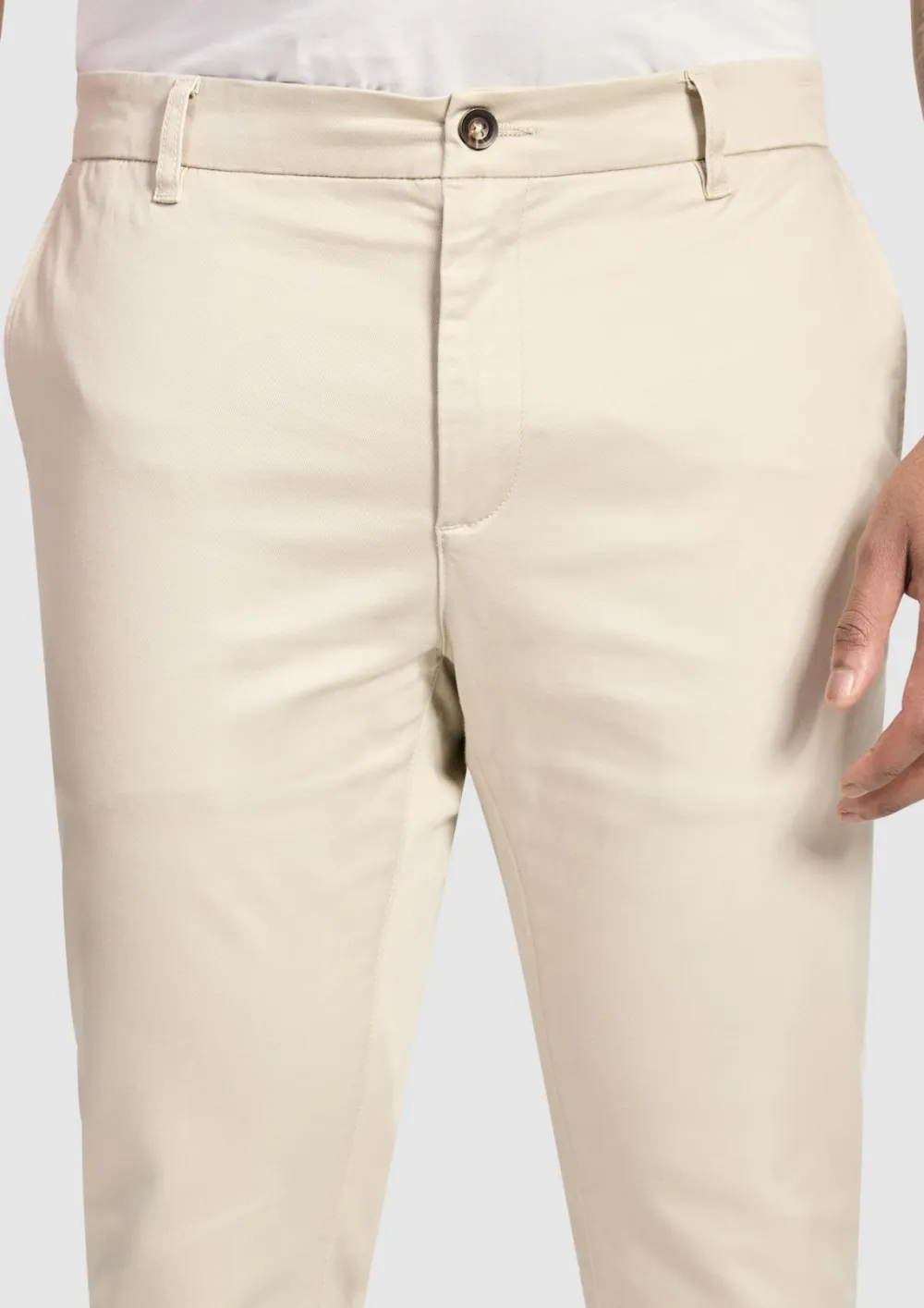 Cotton Cuffed Stretch Chino Pants