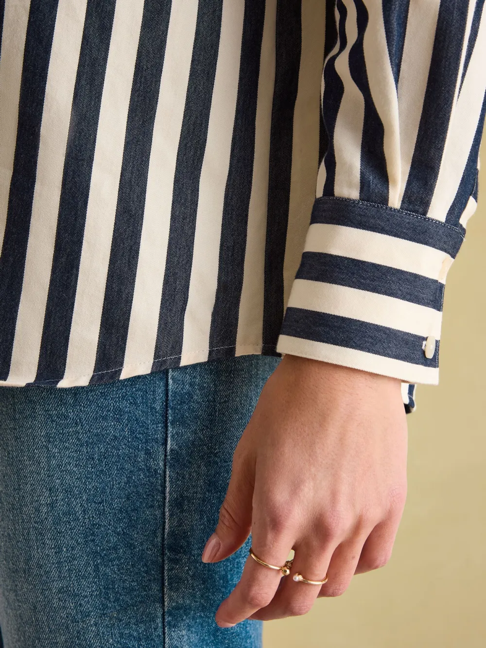 Green & Cream Stripe Shirt