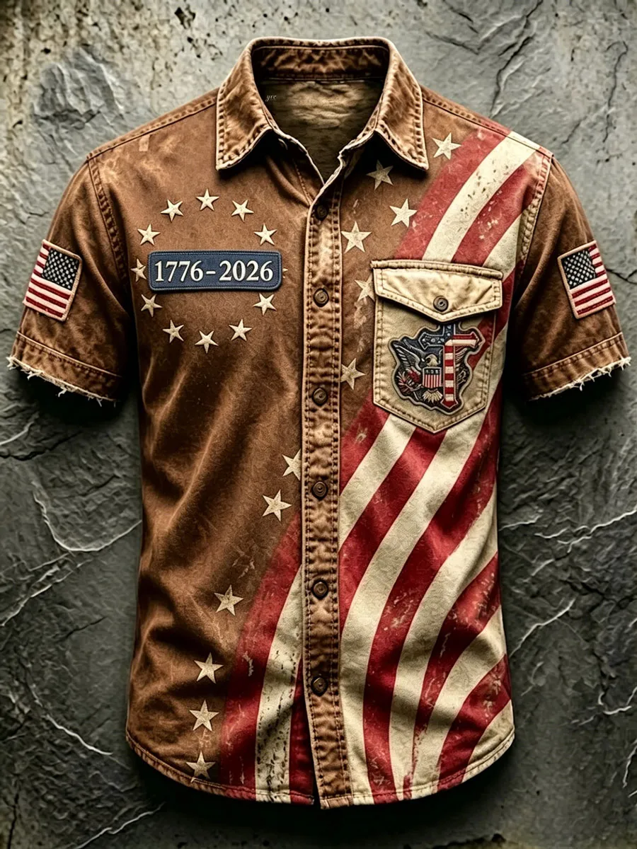 Men'S 250Th Anniversary National Faith Print  Shirt