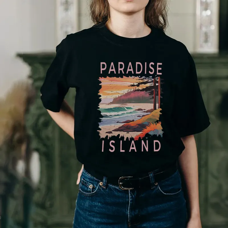 Island Paradise Landscape Printed Tee