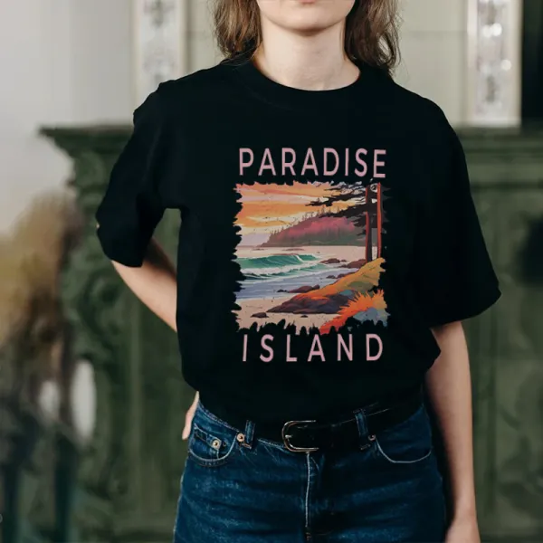 Island Paradise Landscape Printed Tee