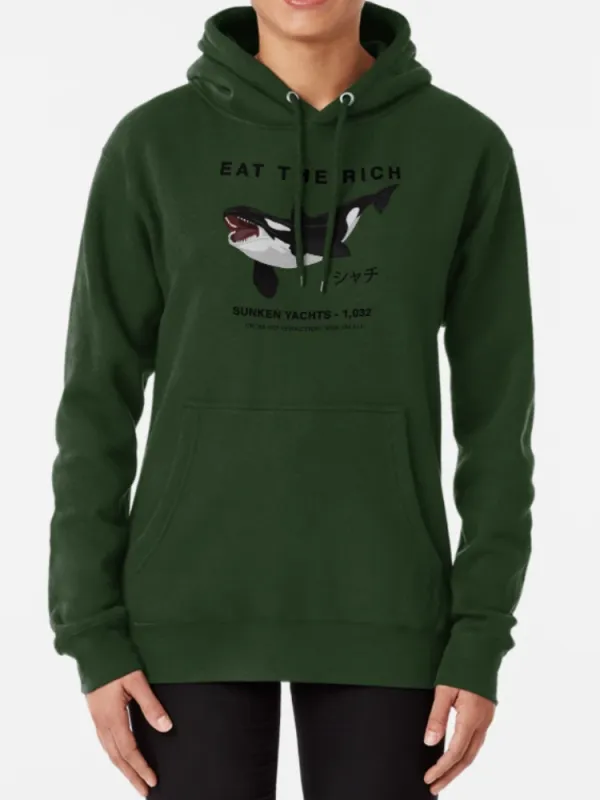 Orca and Letter Graphic Hoodie