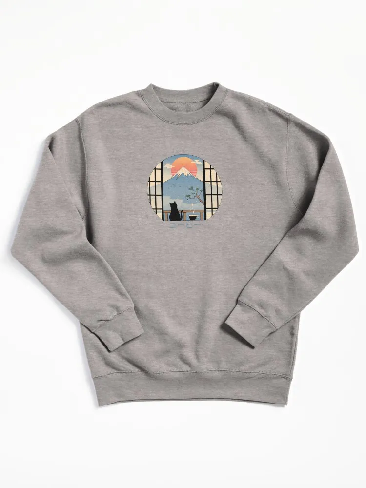 Coffee Cat Pullover Sweatshirt