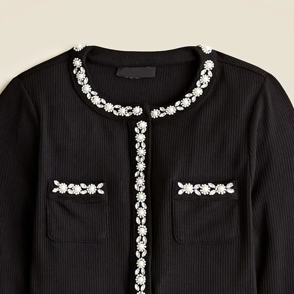 Diamond Black Slim Fleece Cardigans