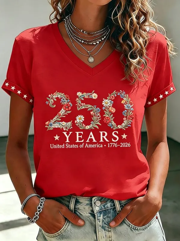 Women's American 250th Anniversary Printed T-Shirt