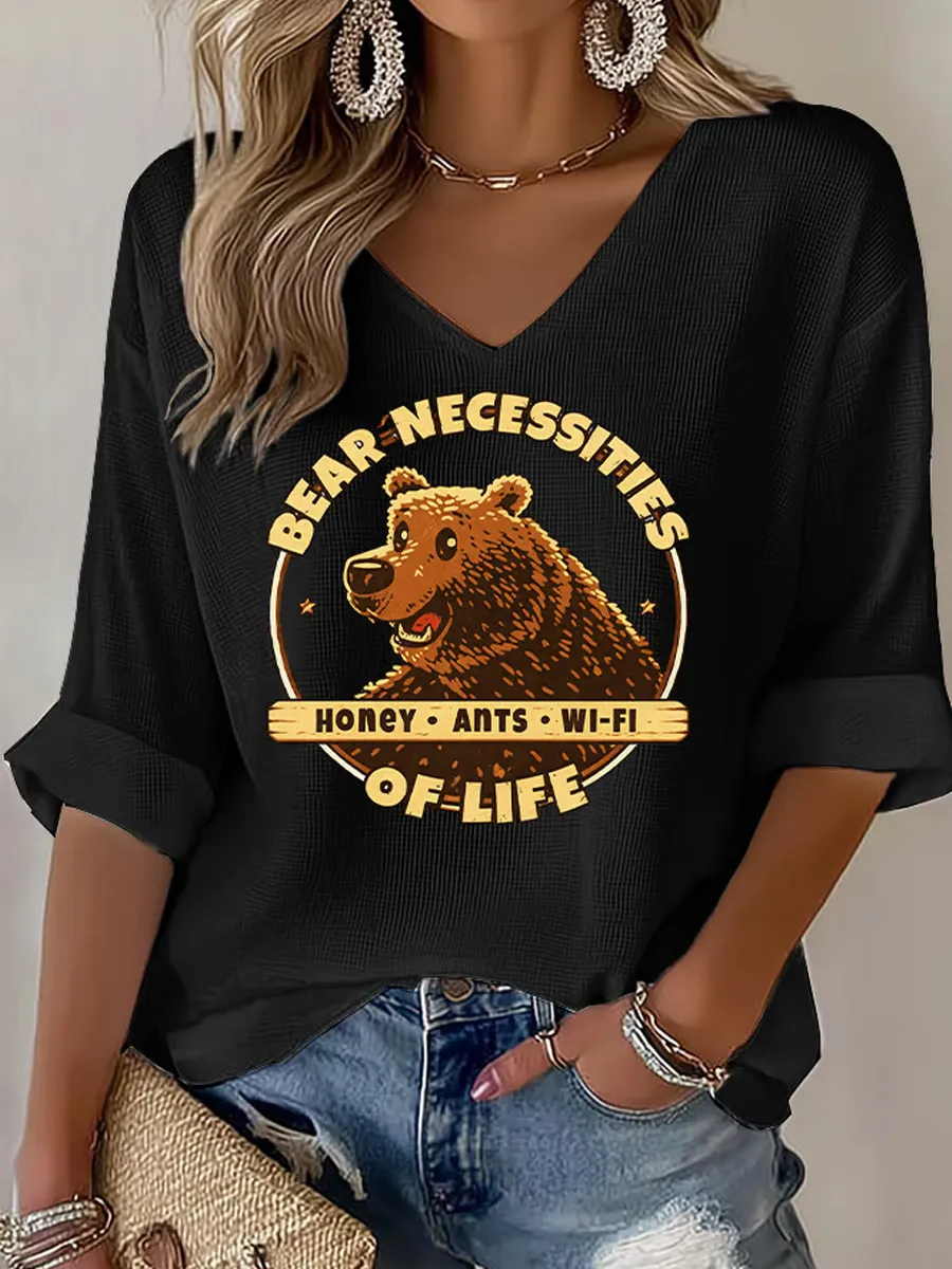 Women's Bear Necessities Wi-Fi Bear Printed T-shirt