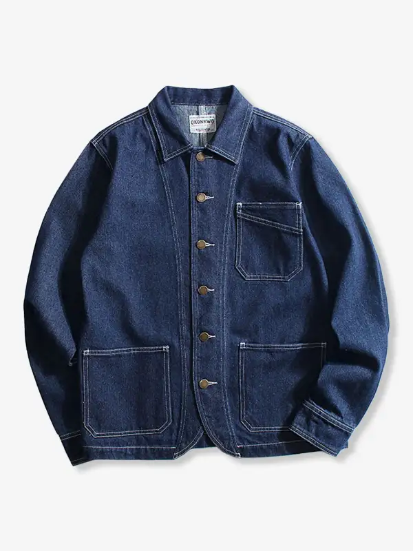 Men's Denim Pocketed Work Jacket