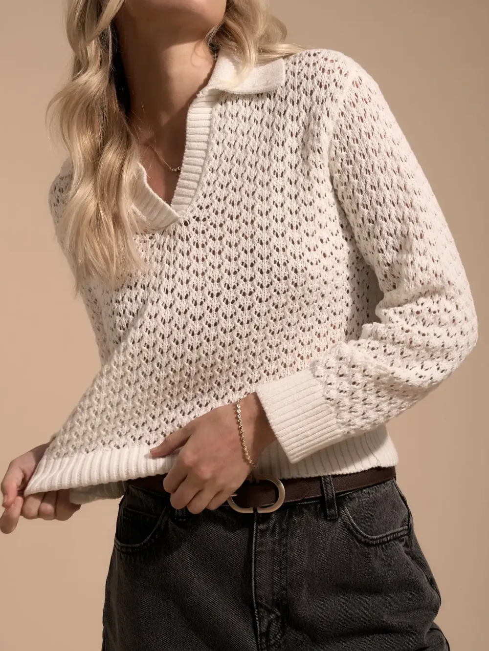 Knitted Henley Sweater