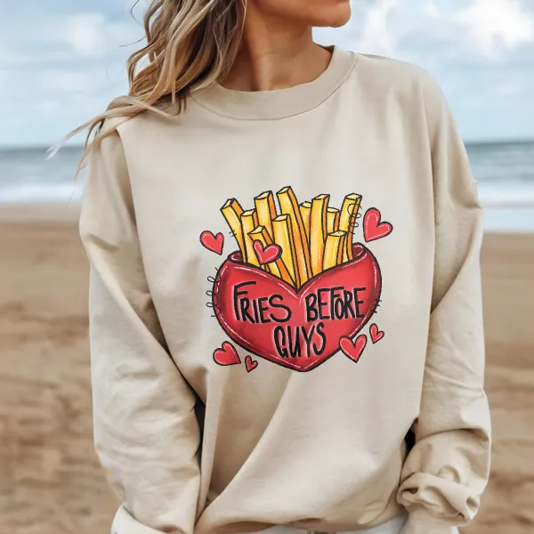 A Red Heart Filled With Fries Sweatshirts