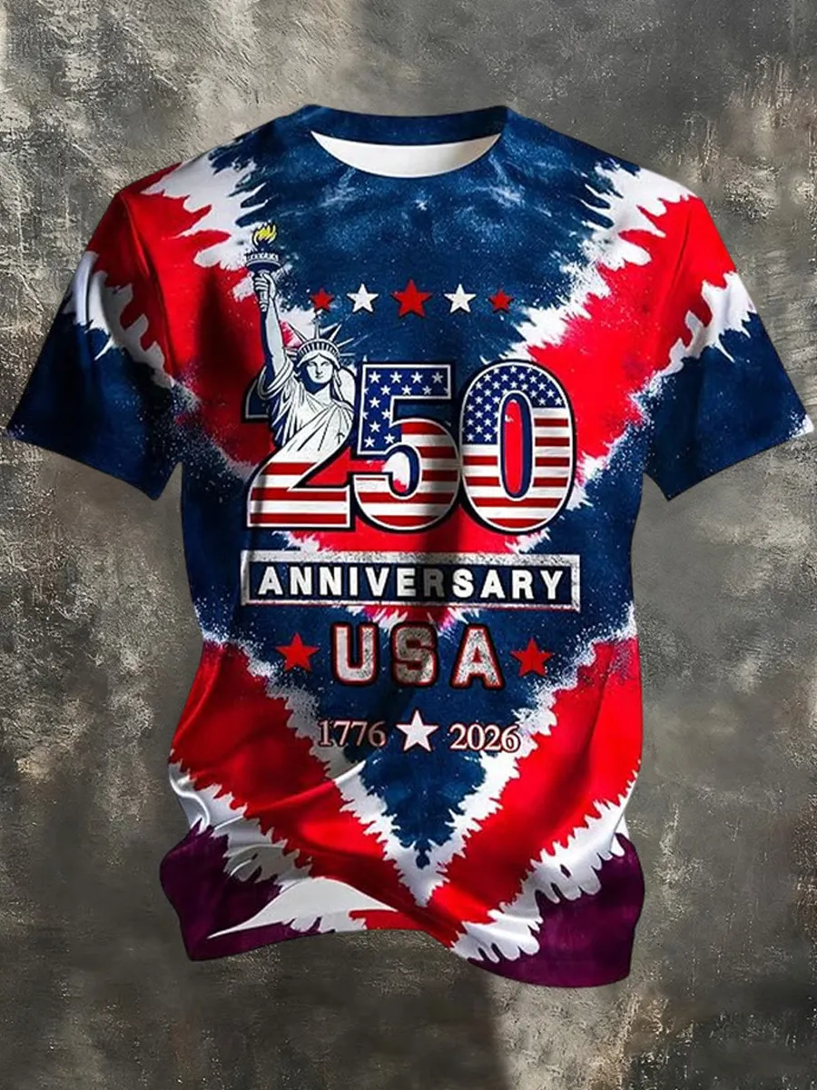 Men's Vintage American 250th Anniversary Short-Sleeve T-Shirt