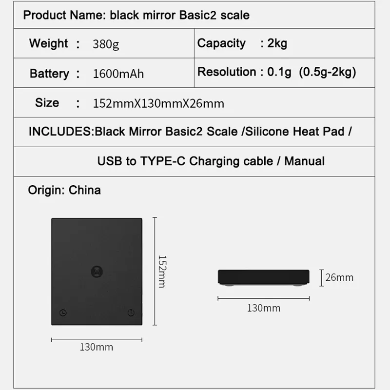 Super Accurate Black Food Scale
