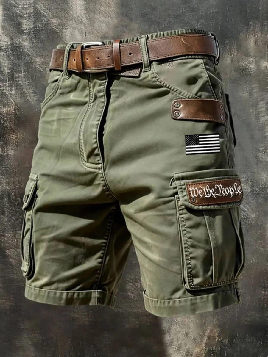 Men'S American 250Th Anniversary Commemorative Cargo Shorts