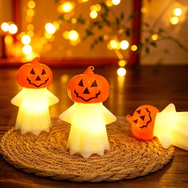 2Pcs Halloween Pumpkin Ghost Night Light Party Scene Decoration Ambient Light