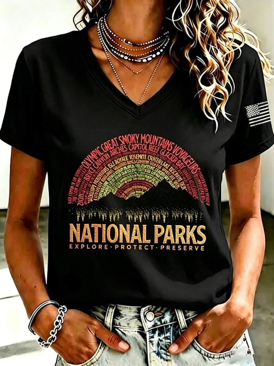 Women's National Park Printed Short-Sleeve T-Shirt
