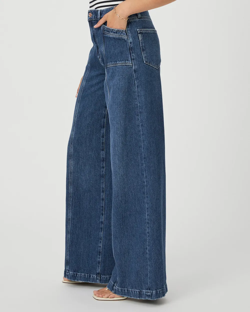 Retro Blue Wide Leg Jeans