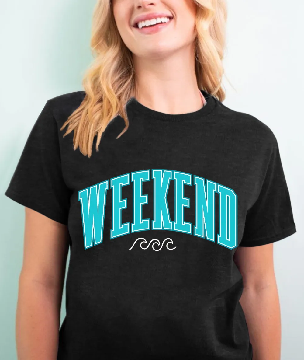 Weekend Lettering Casual T-shirt