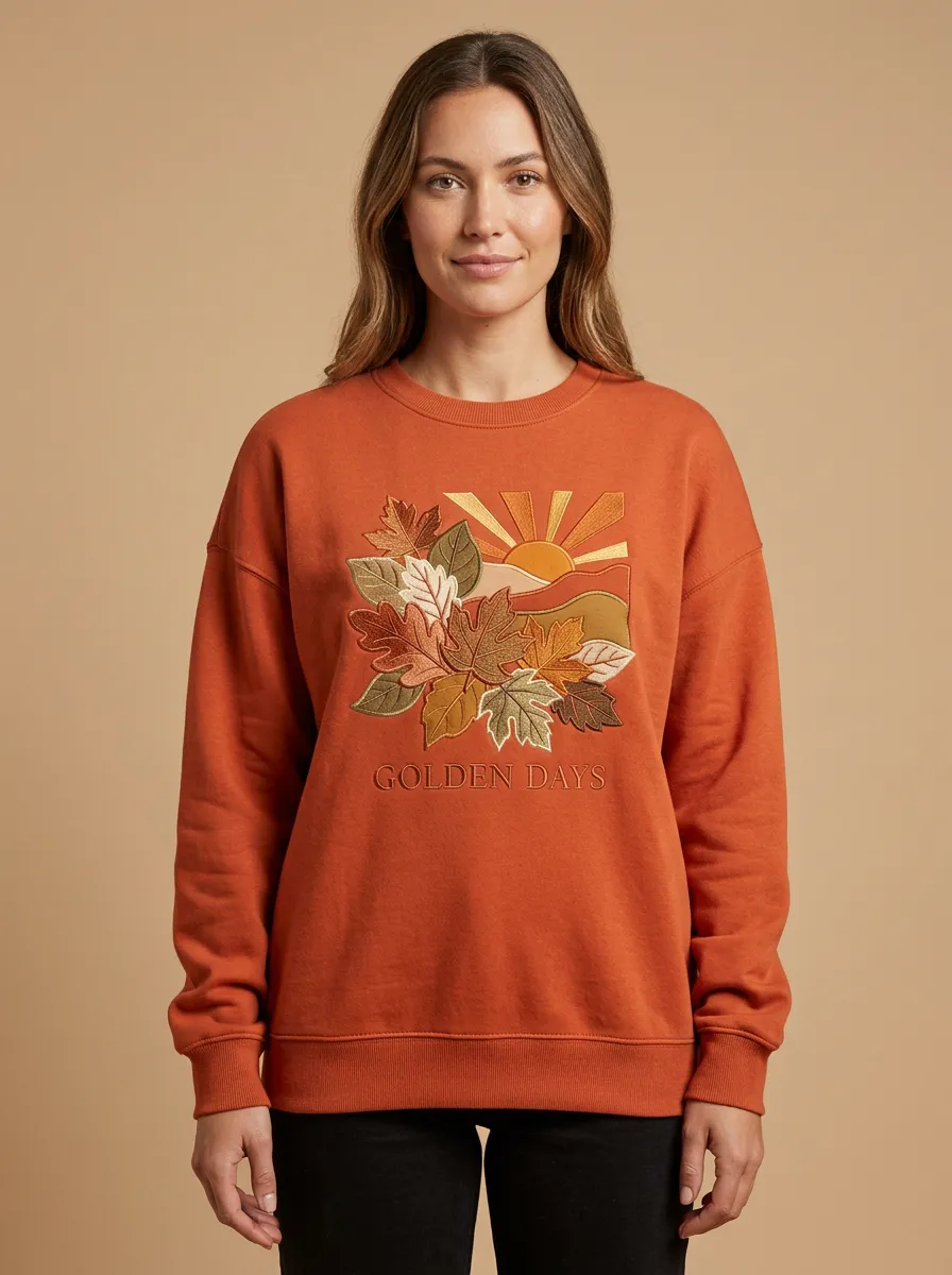 Maple  Embroidered Women's Graphic Sweatshirt