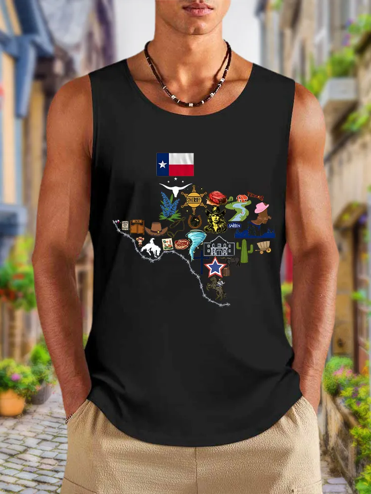 Men'S Texas Strong Casual Crew Neck Vest