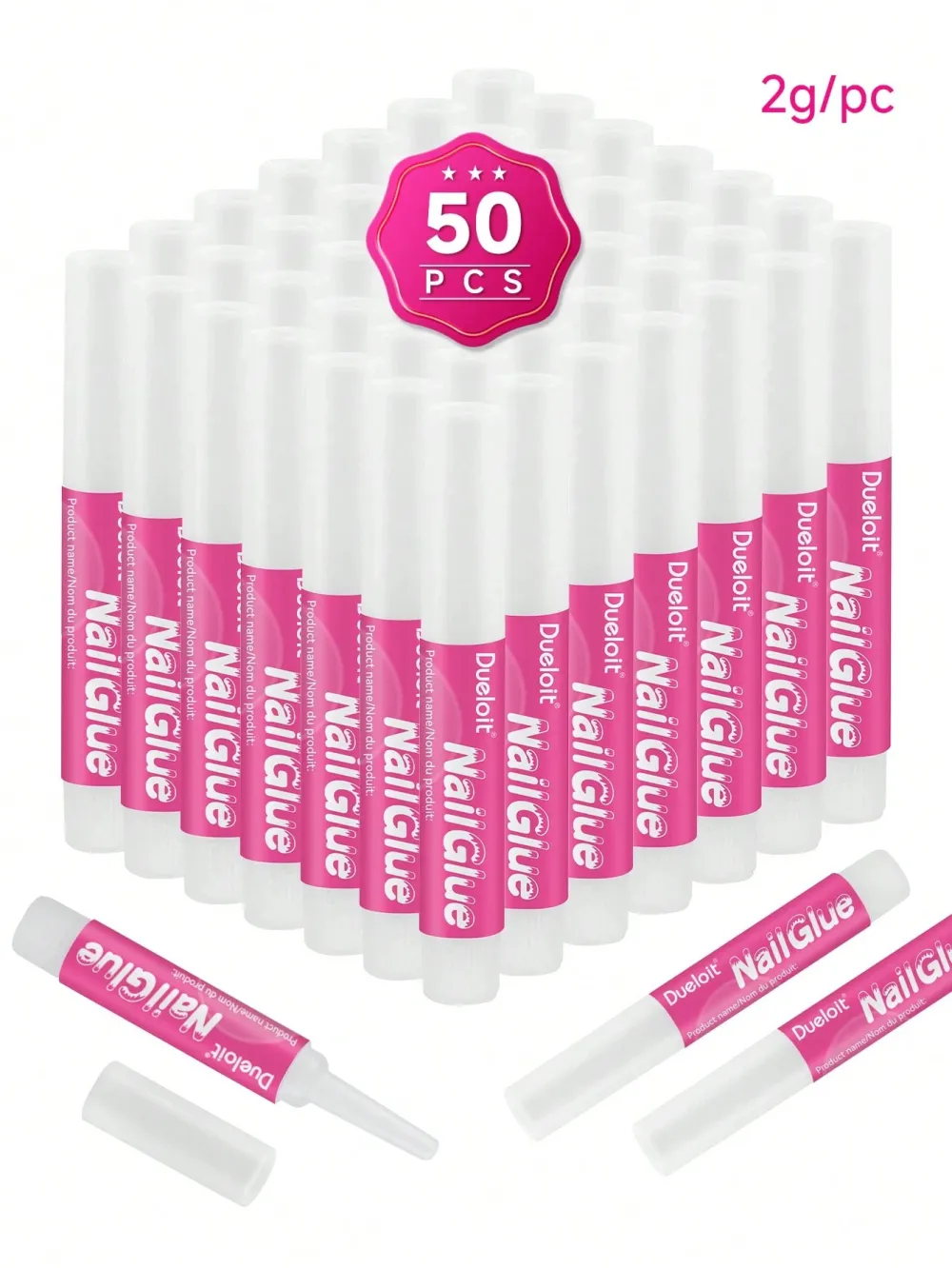Nailhour 10/20/50/100pcs Nail Glue For Nail Tips & Press-On Nails (2g/pcs)