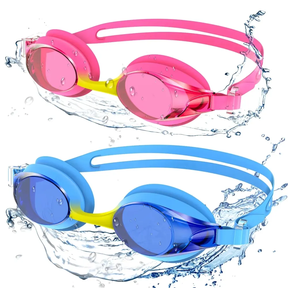 Children'S Waterproof Adjustable Swimming Goggles Set Of Two