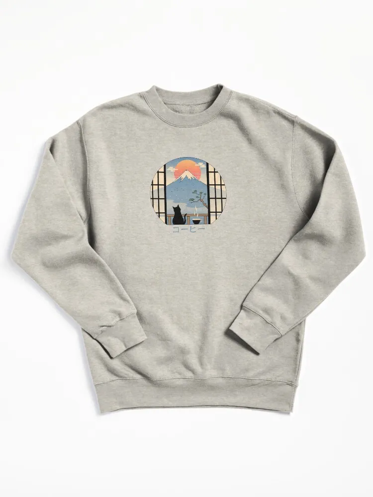Coffee Cat Pullover Sweatshirt