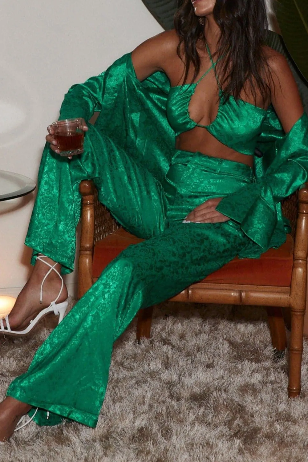 Emerald Jacquard Pants