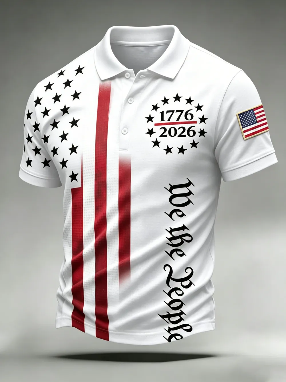 Men'S Casual 250Th Anniversary Celebration Of The Founding Of The United States Independence Day Personalized Printed Polo Shirt
