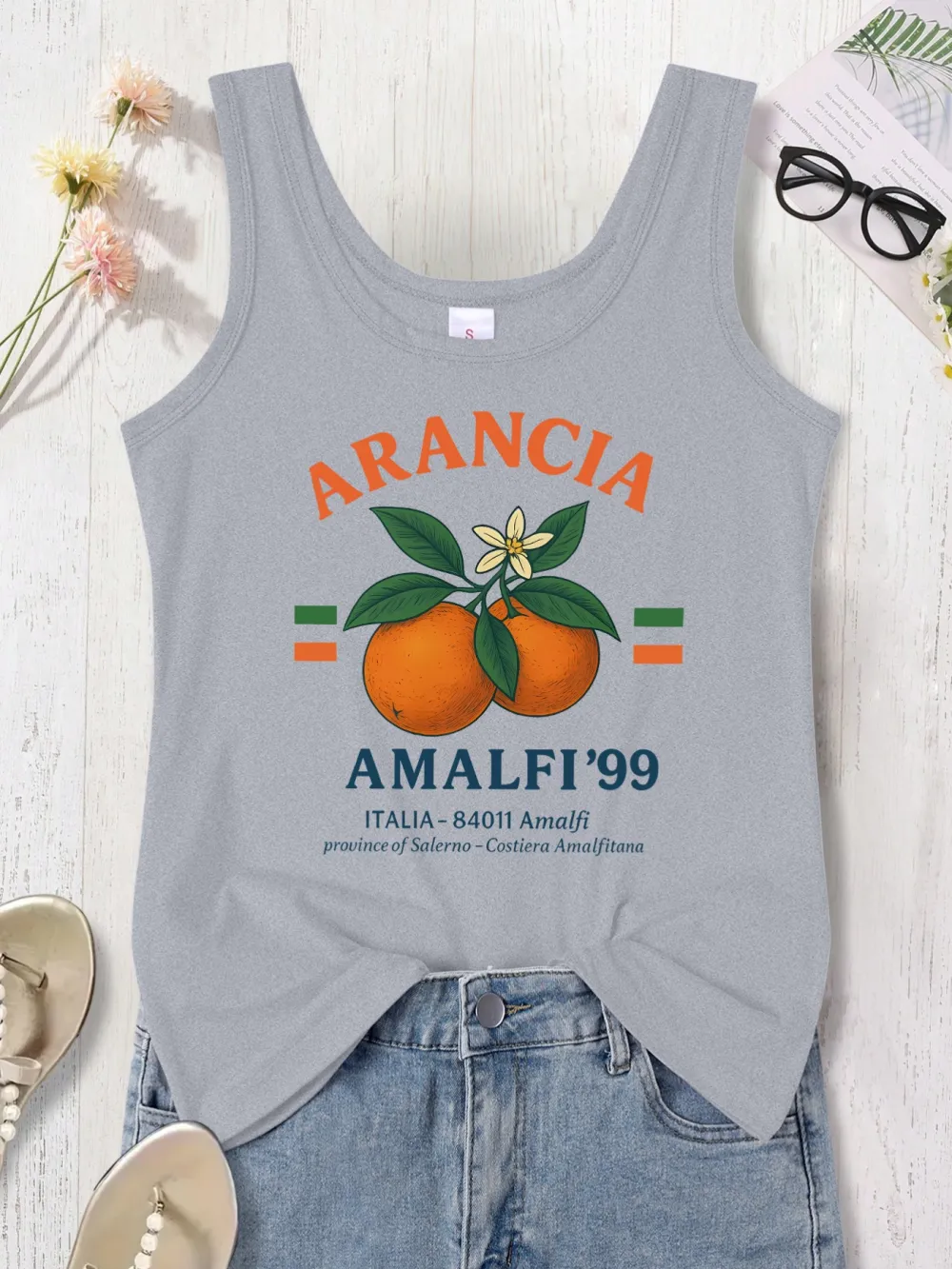 Amalfi Orange Print Tank Top