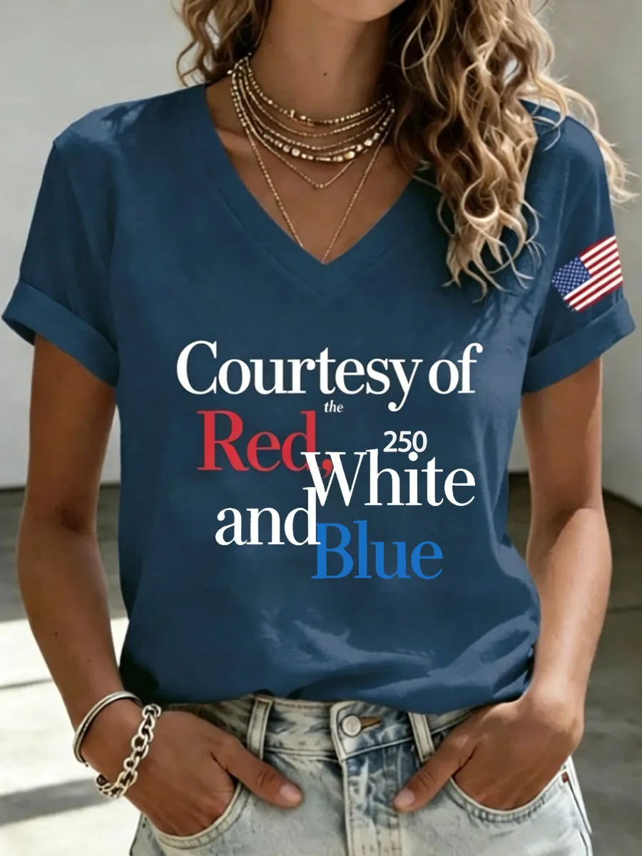 Women's 250th Courtesy of the Red, White and Blue Print T-shirt