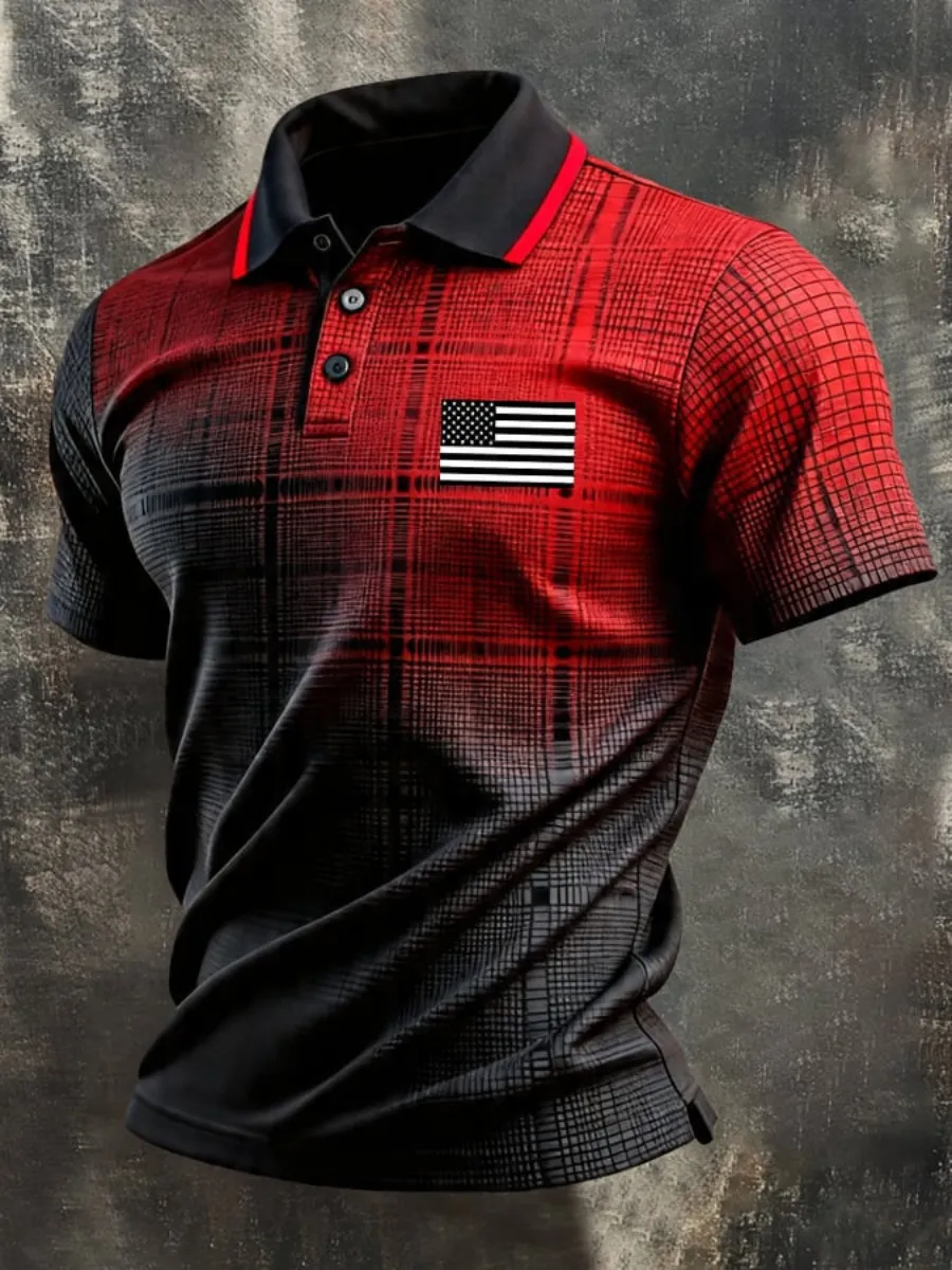 Men's 250Th Anniversary Printed Casual Polo Shirt