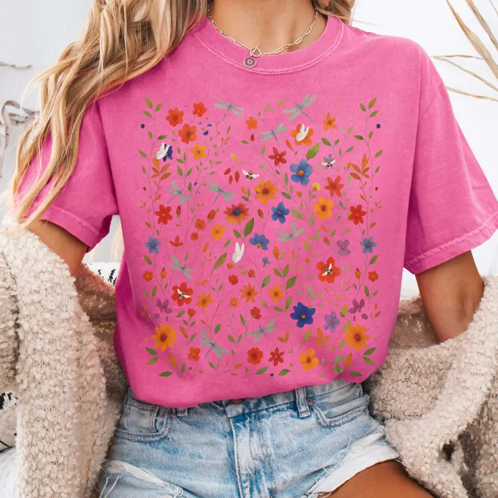 Dragonfly Wildflowers T-Shirt
