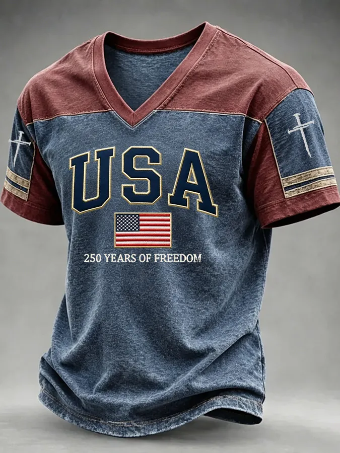 Men'S Retro 250Th Anniversary American Short-Sleeve T-Shirt