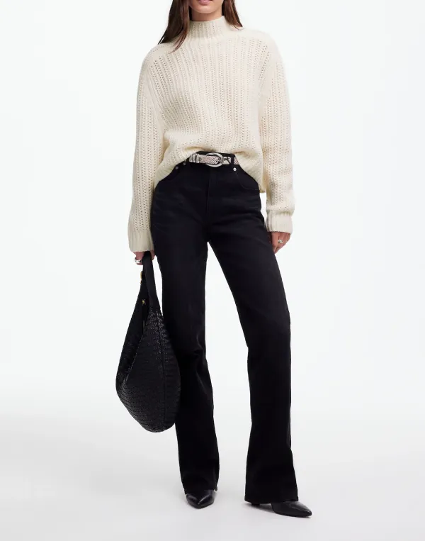 Pointelle-Stitch Mockneck Sweaters