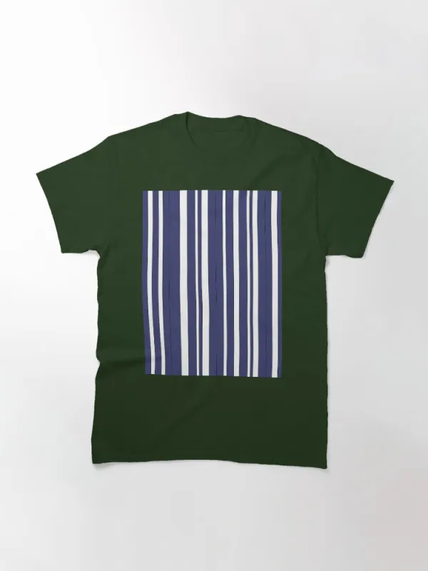 Navy Blue With White Stripes Classic T-Shirt
