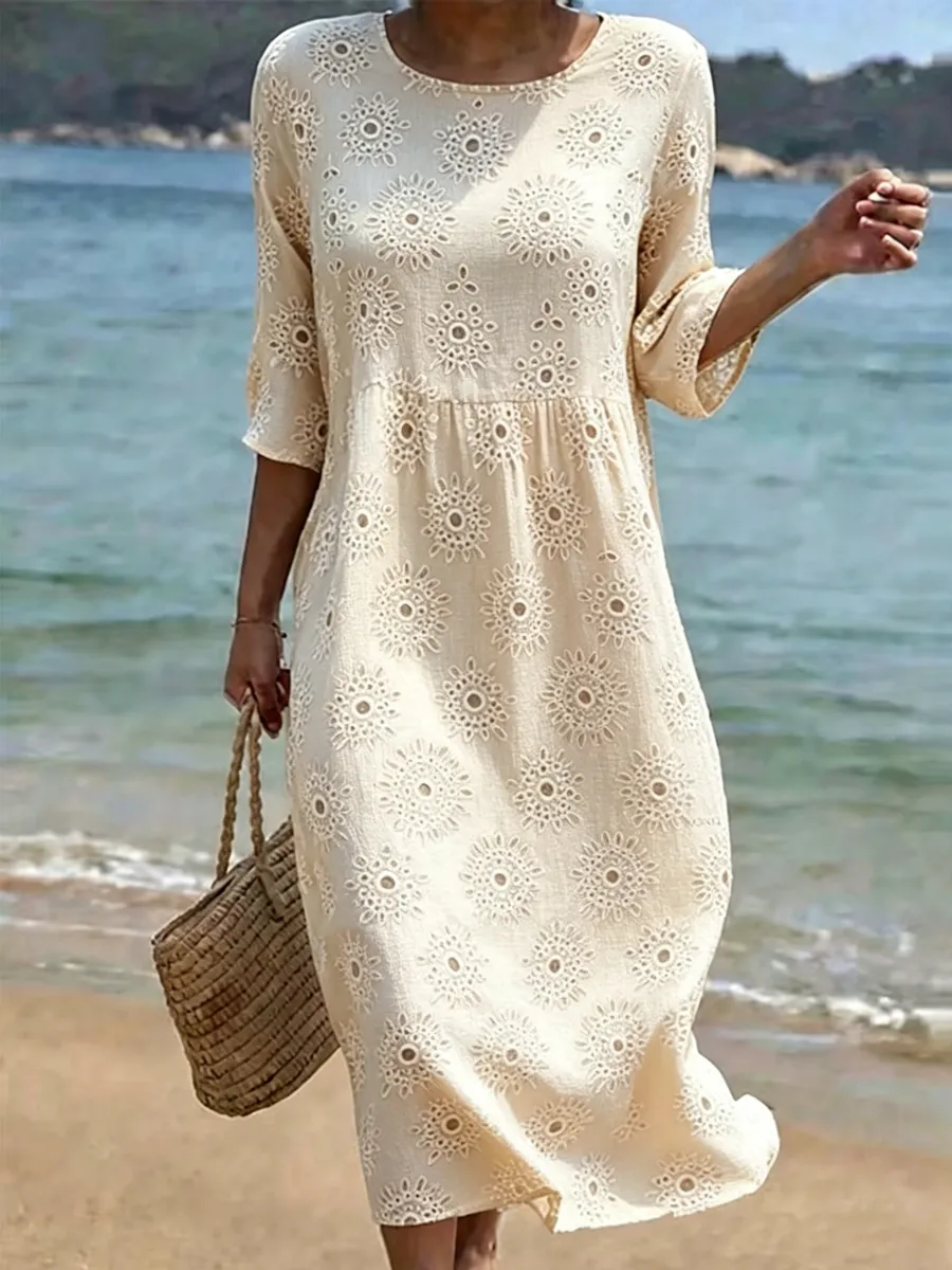 Women's Casual Cotton Linen Dress