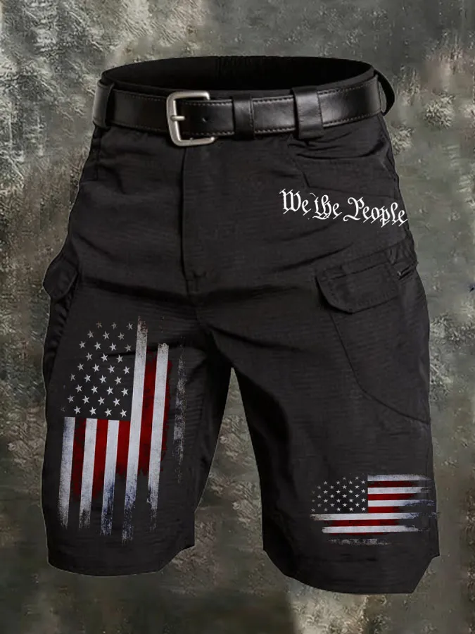 Men'S Independence Day Printed Multi Pocket Cargo Pants
