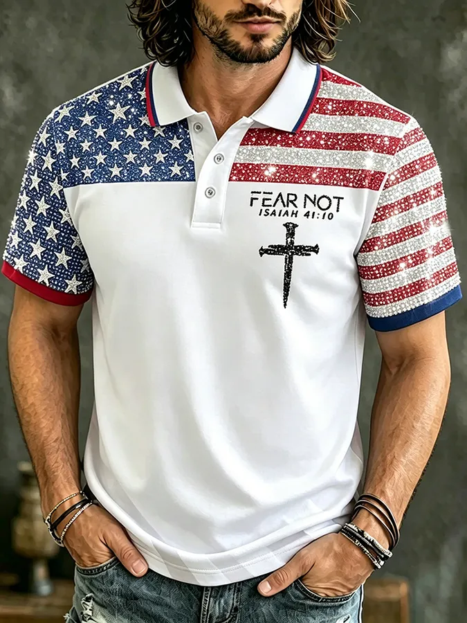 Men's Anniversary Of The United States Print Polo Shirt