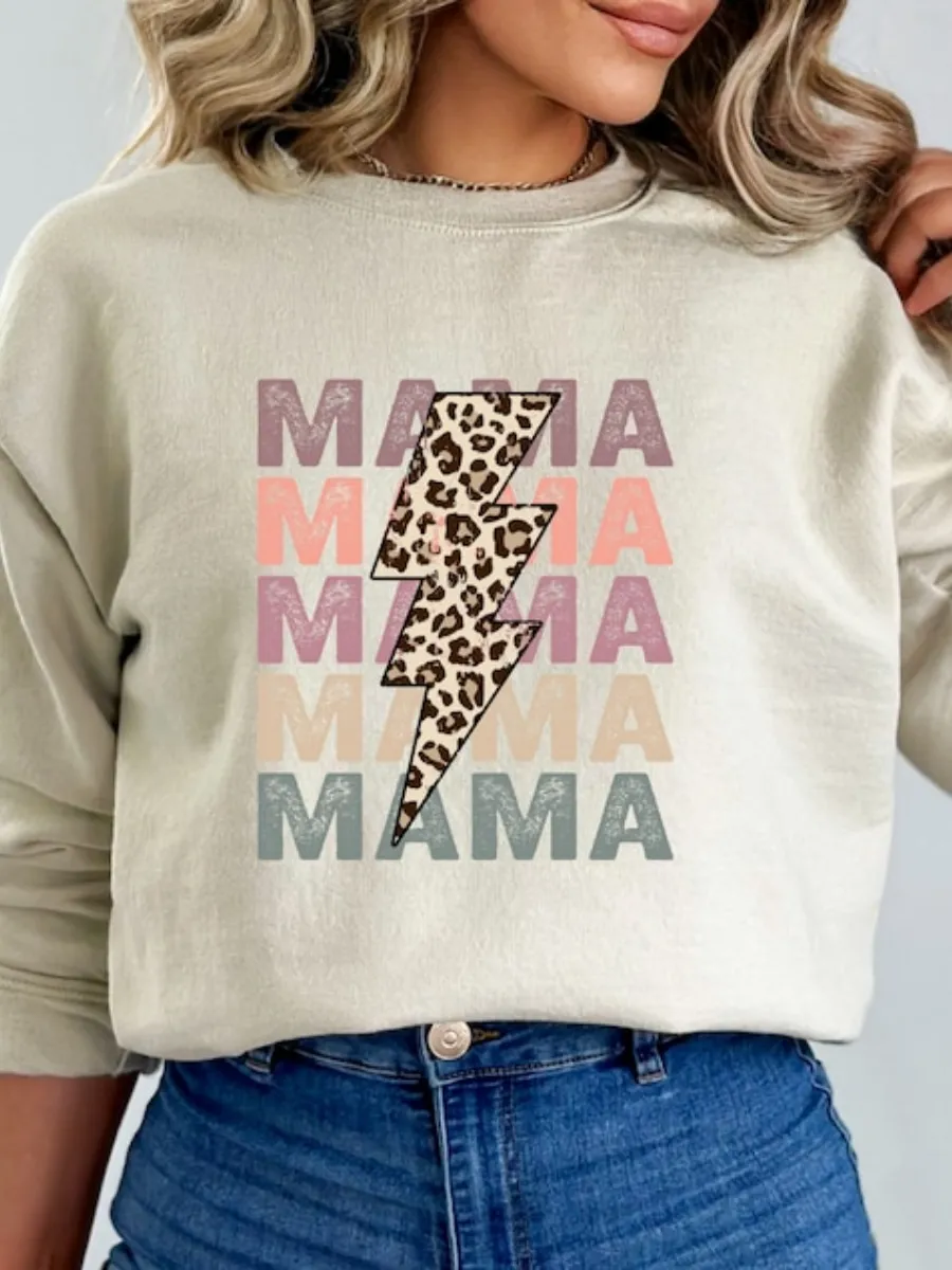 Lightning and MAMA Printed Sweatshirt