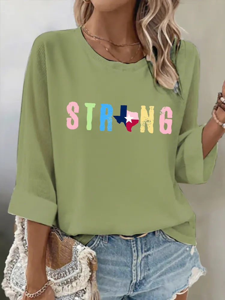Women'S TEXAS STRONG Daily Breathable Round Neck T-Shirt