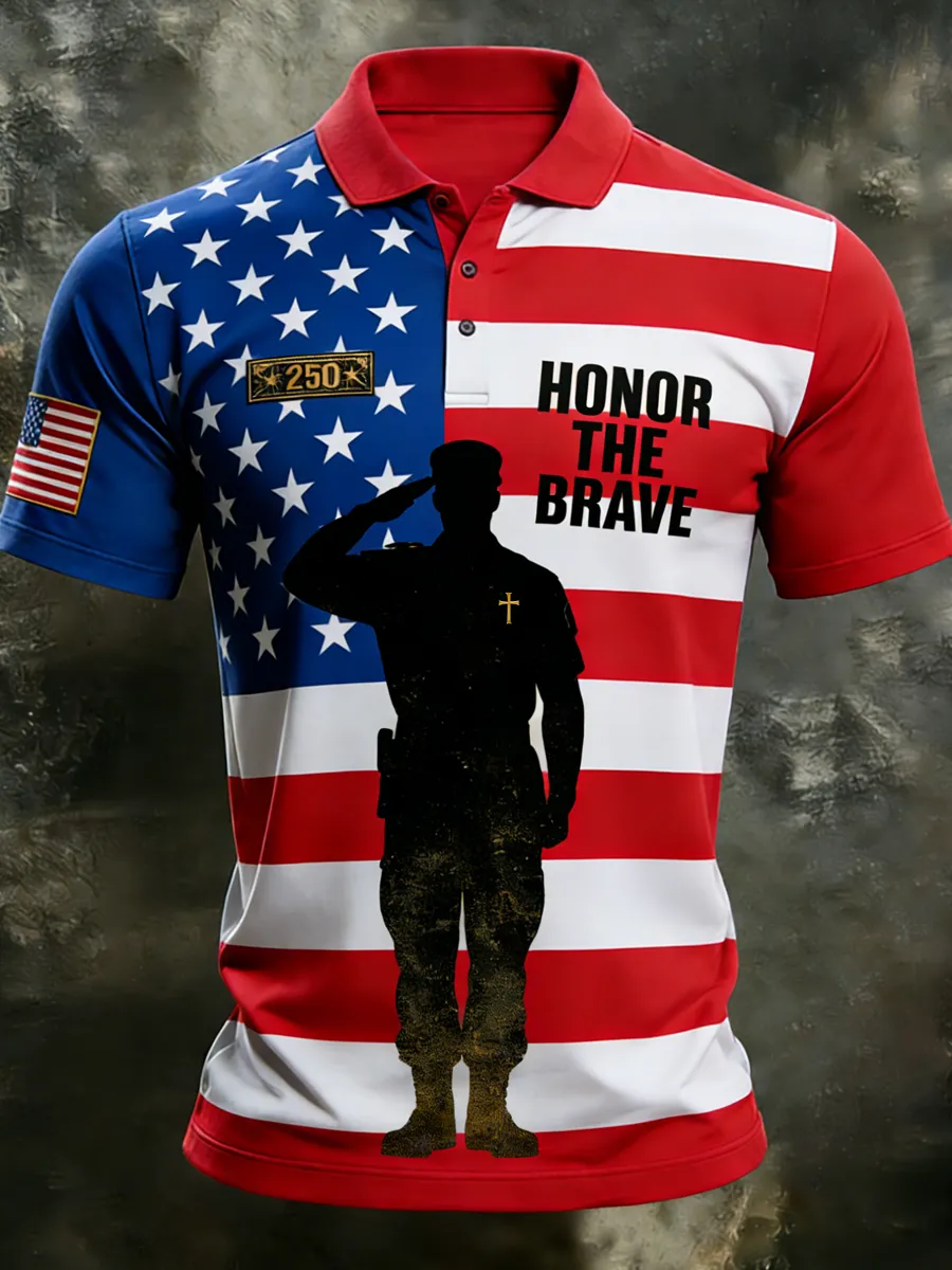 Men'S Veteran Commemorative Red Friday Short Sleeved Shirt