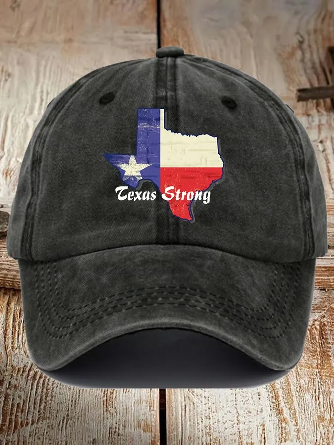 Retro Texas Strong Print Baseball Cap